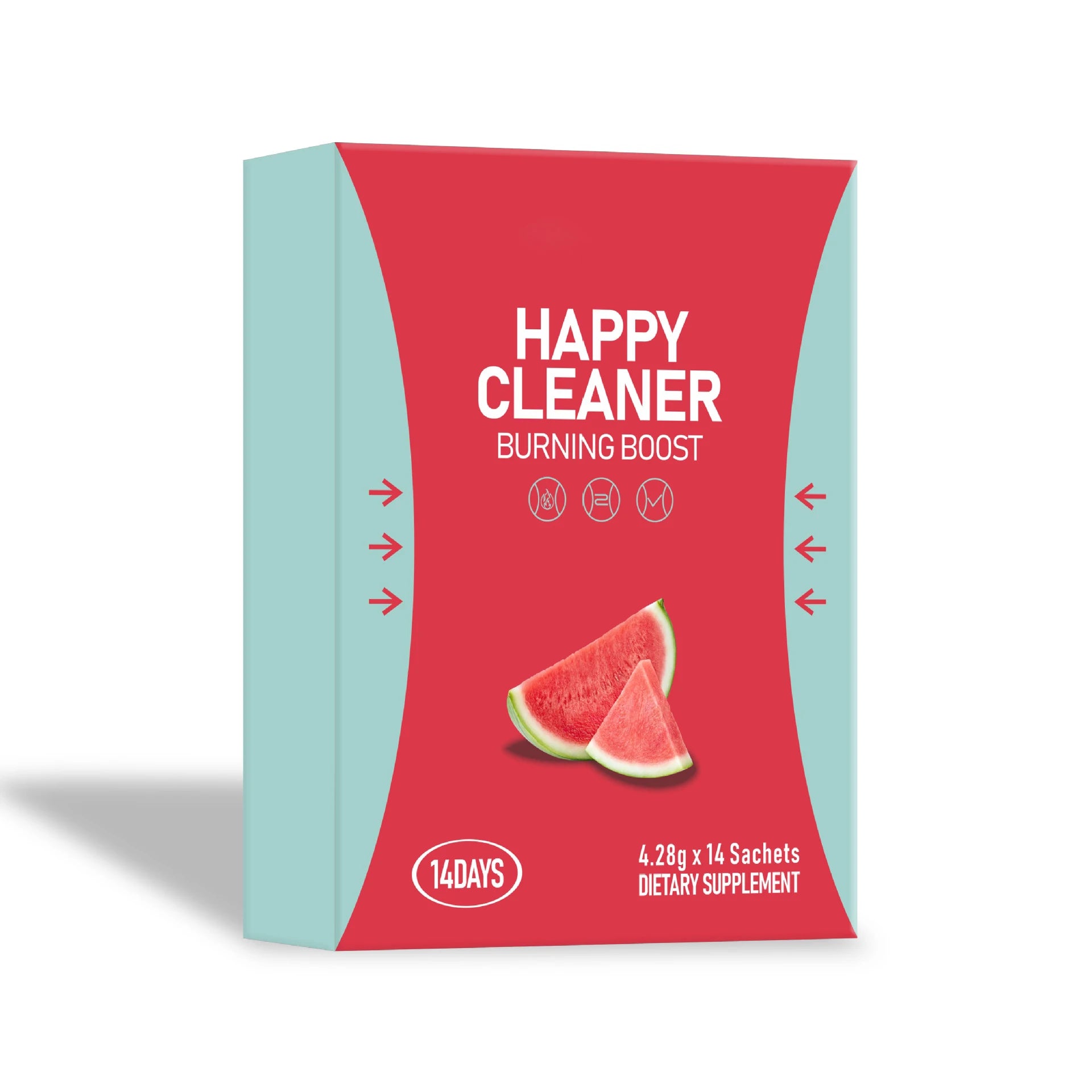 Happy Cleaner Powder – Sugar-Free Watermelon Drink Mix, Antioxidant & Digestion Support, Vegan, Non-GMO, Gluten-Free, 14 Packs