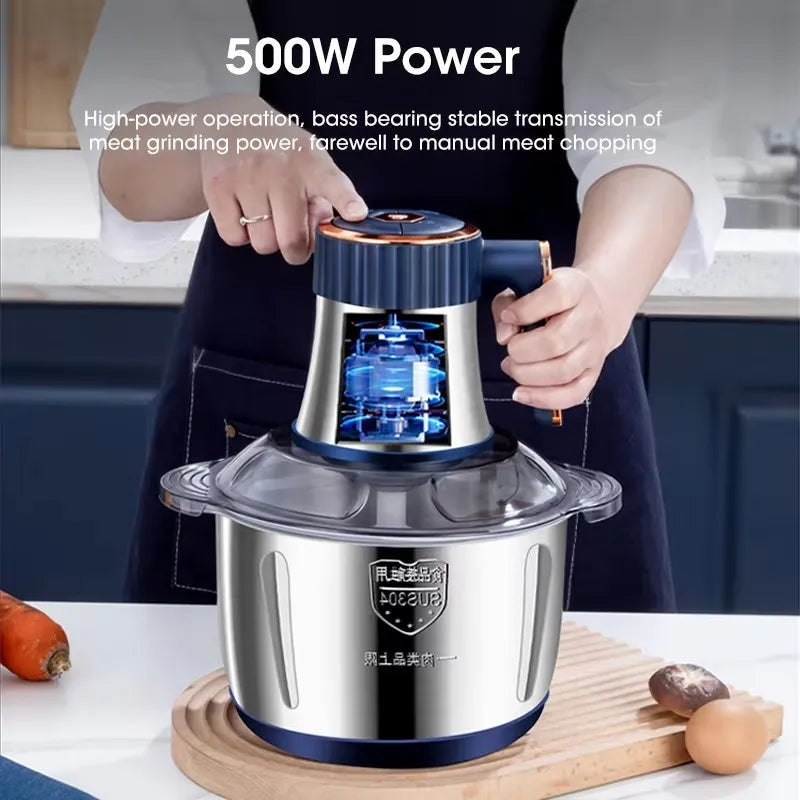 5L Food Processors Stainless Steel Multifunctional Electric Meat Grinder Kitchen Blenders  for Kitchen Meat Vegetables Blenders