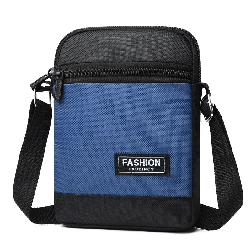 Casual Unisex Crossbody Bag Large Capacity Multi-layer Business Handling Bag Soft Nylon Material Zipper Closure Leisure Trave...