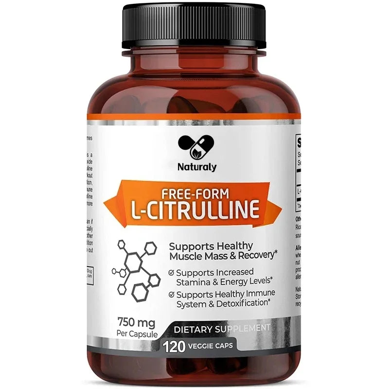 Supplement With L-citrulline - Healthy Muscle Building, Energy, Strength, Immune System Support -120 Capsules Dietary Supplement