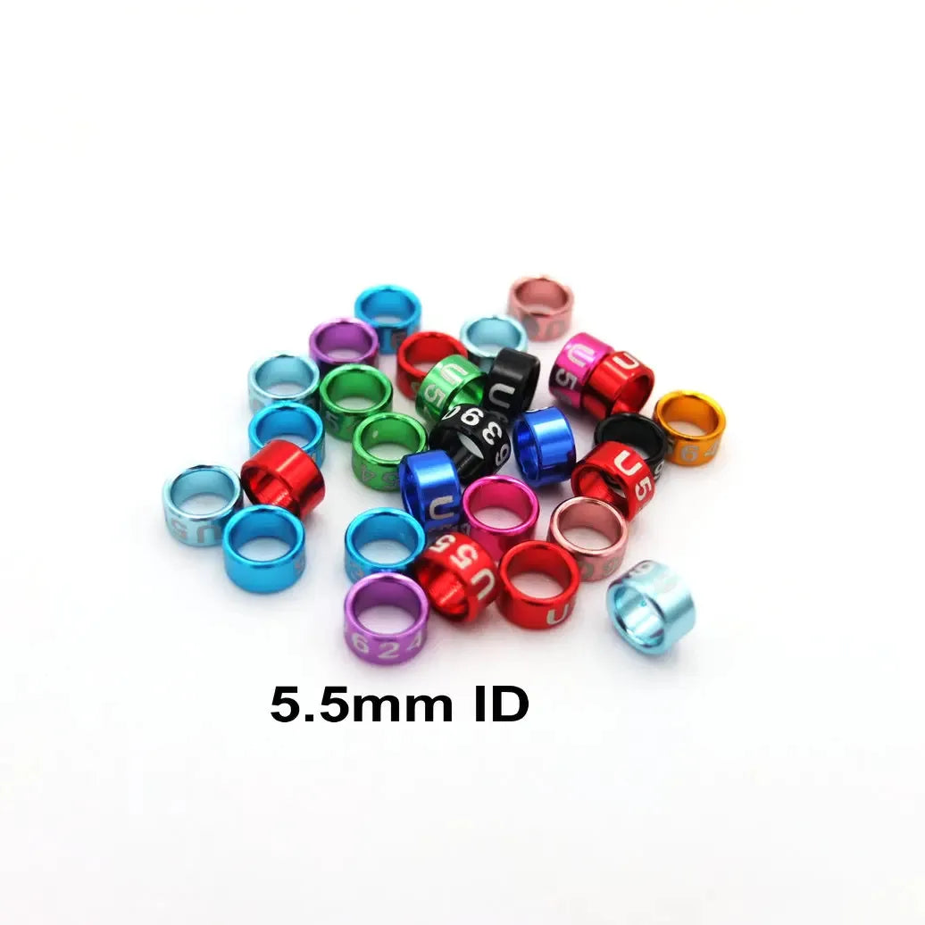 50PCS Randomly Numbered Aluminum Closed Bird Leg Bands in Assorted Colors - Ideal for Bird Identification and Tracking