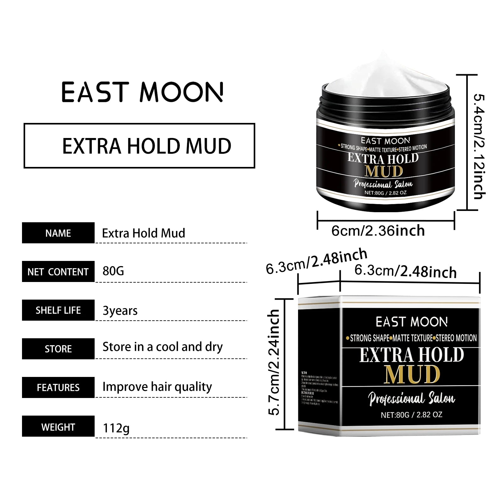 Long Lasting Hair Styling Wax For Men Strong Hold Hairstyle Finished Hair Styling Clay Mud Salon Hair Cream Refreshing Hair Wax