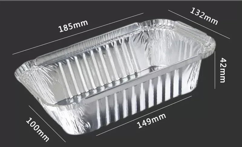 100 Pieces of Barbecue Tin Foil Special Packaging Box Aluminum Foil Lunch Box Home Takeaway Air Fryer Disposable Tin Foil Bowl