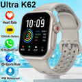 2025 New 1000mAh Battery AMOLED Smart Watch Ultra K62 Men Women Heart Rate 100+Sport HD Bluetooth Call IP67Waterproof SmartWatch