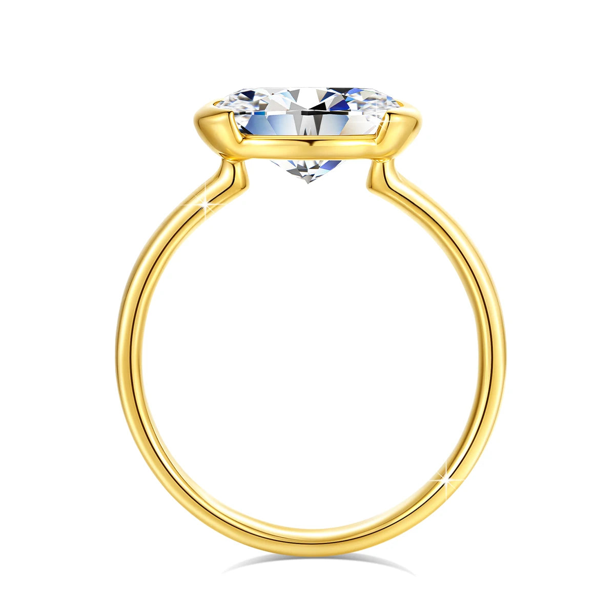 14K Gold Certified Oval Cut Moissanite Ring for Women Lab Created Diamond Engagement Wedding Yuan Bao Ring Jewelry Classic