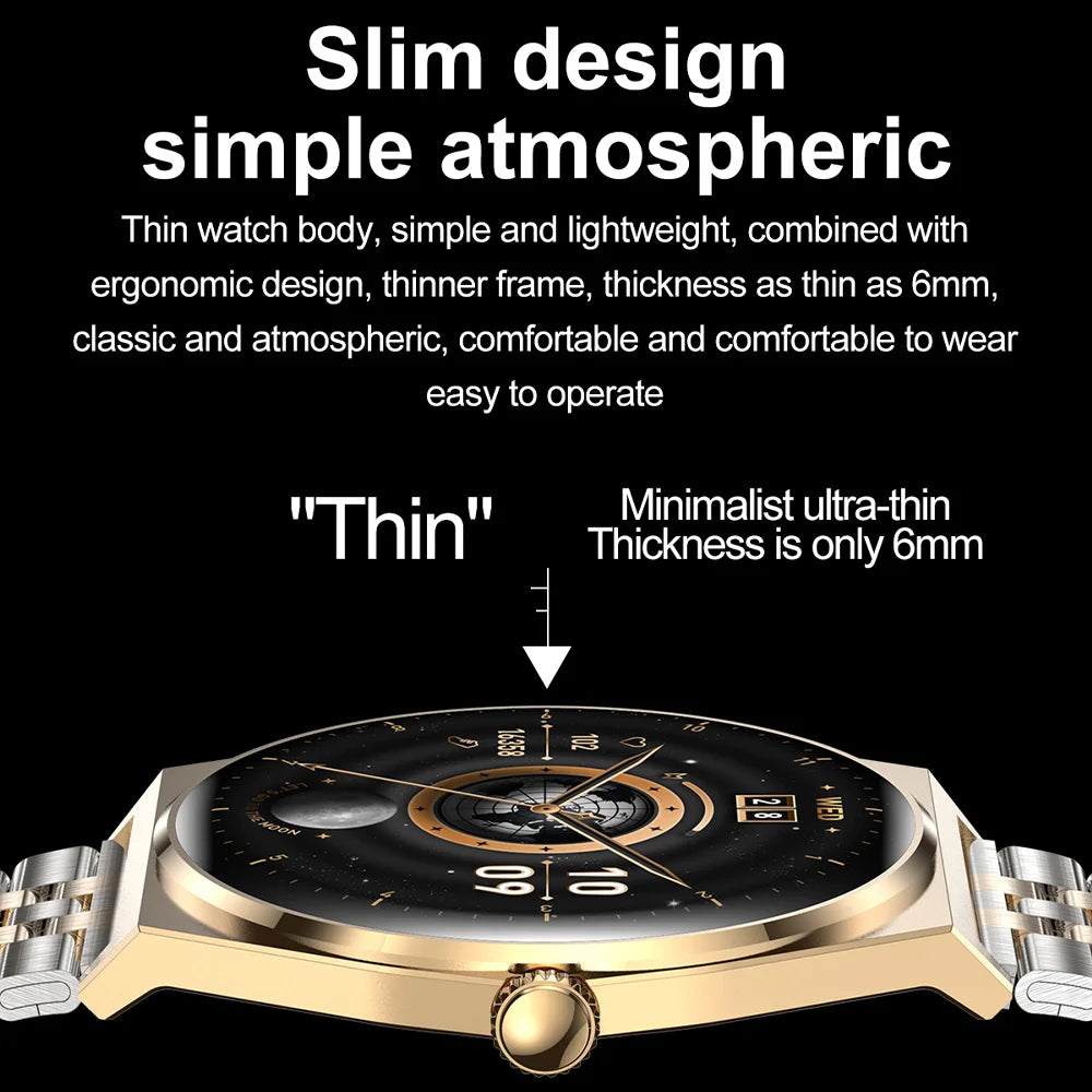 DAORKOW New Ultra thin Wireless Call SmartWatch Women Watches Men Sports Fitness Tracker Heart Rate Smartwatches For Android IOS