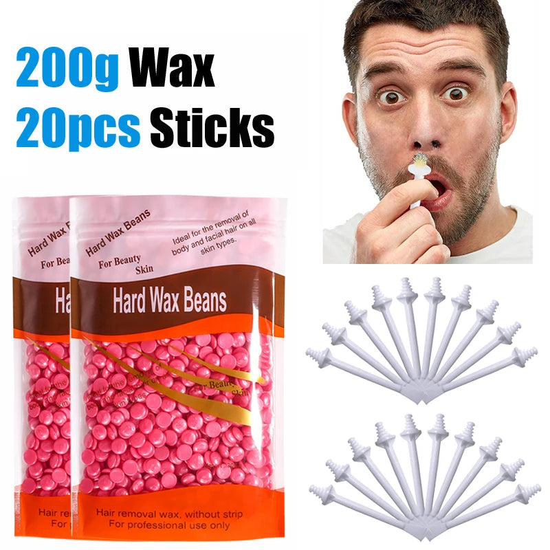 1/3Set 50g Nose Ear Hair Removal Wax Kit Painless & Easy Mens and Women Nasal Waxing Lightweight Portable Hair Removel Tools