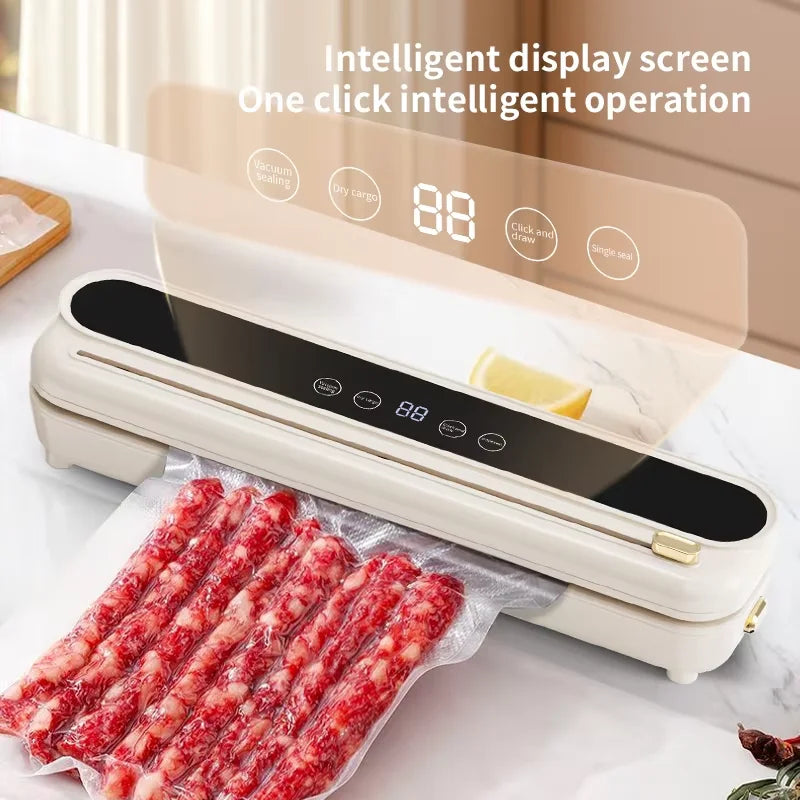 Electric Vacuum Sealer Food Storage Seal Touch Button Dry/Wet Built-in Cutter Kitchen Food Sealing Vacuum packaging machine