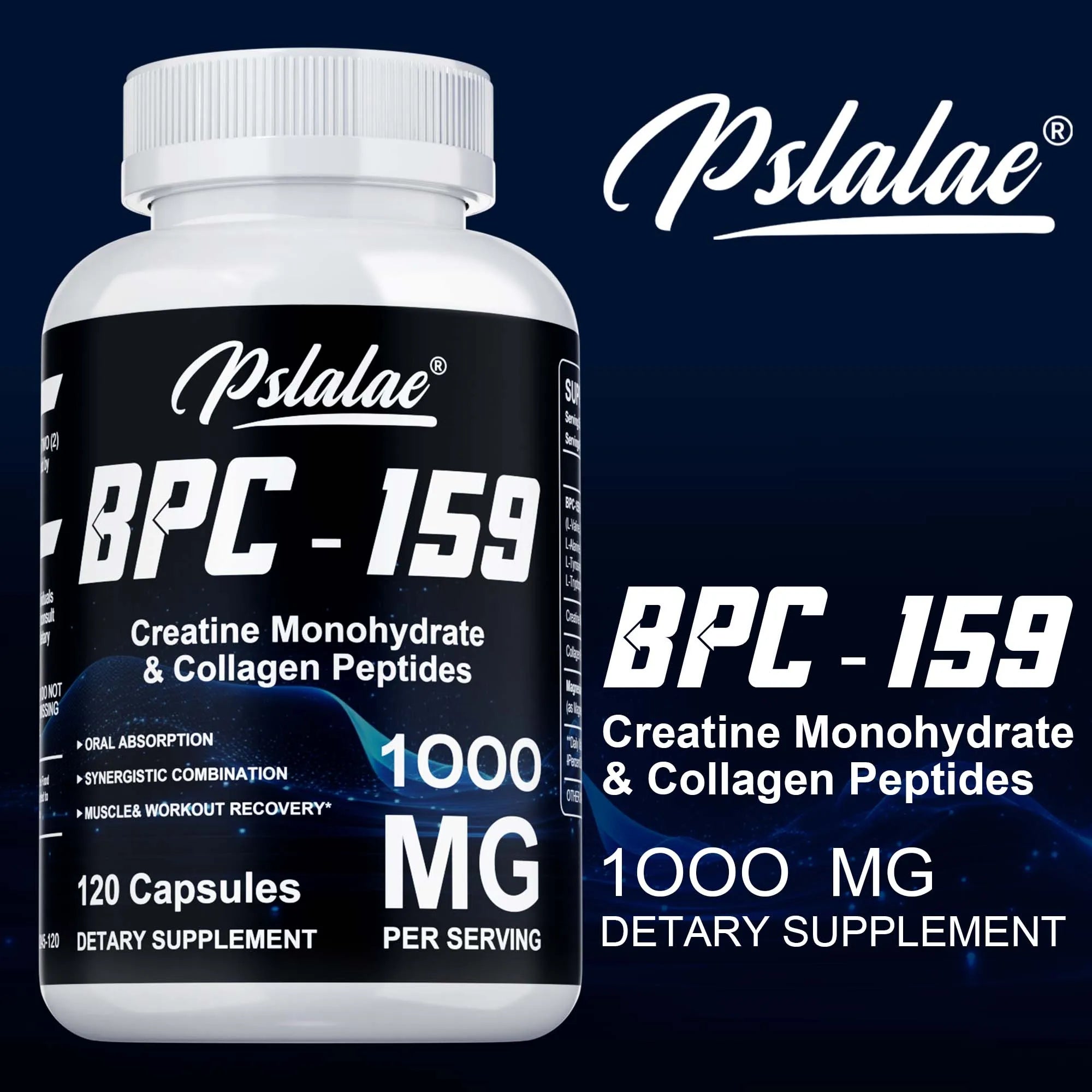 BPC-159, Creatine Monohydrate & Collagen Peptides - Supports Muscle and Athletic Recovery, Enhance Energy, Endurance