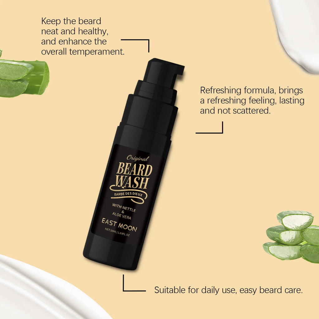 Aloe Repair Beard Wash Soothe After Shave Skin Reduce Skin Discomfort Refresh Moisturizing Gentle Repair Nourish Beard Shampoo