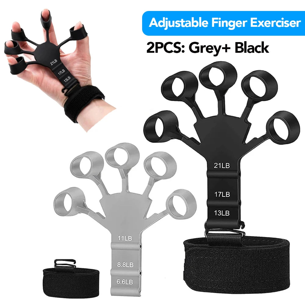 5-60Kg Adjustable Grip Strength Trainer with Finger Exerciser Hand Grip Strengthener for Muscle Building and Injury Recover