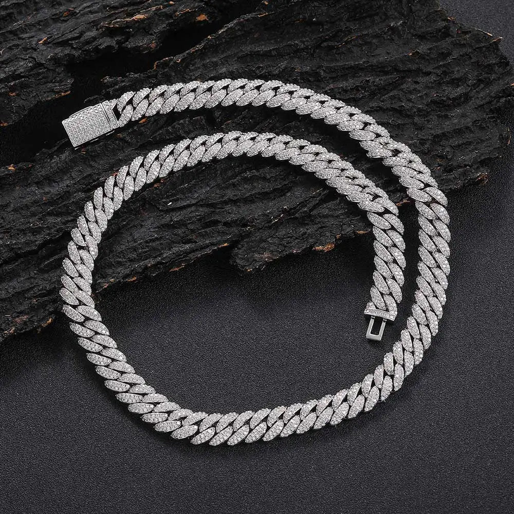 10mm Hip Hop Cubic Zircon CZ Iced Out Bubbles Cuban Link Chain Necklace For Men Women Jewelry Birthday personalized Gift