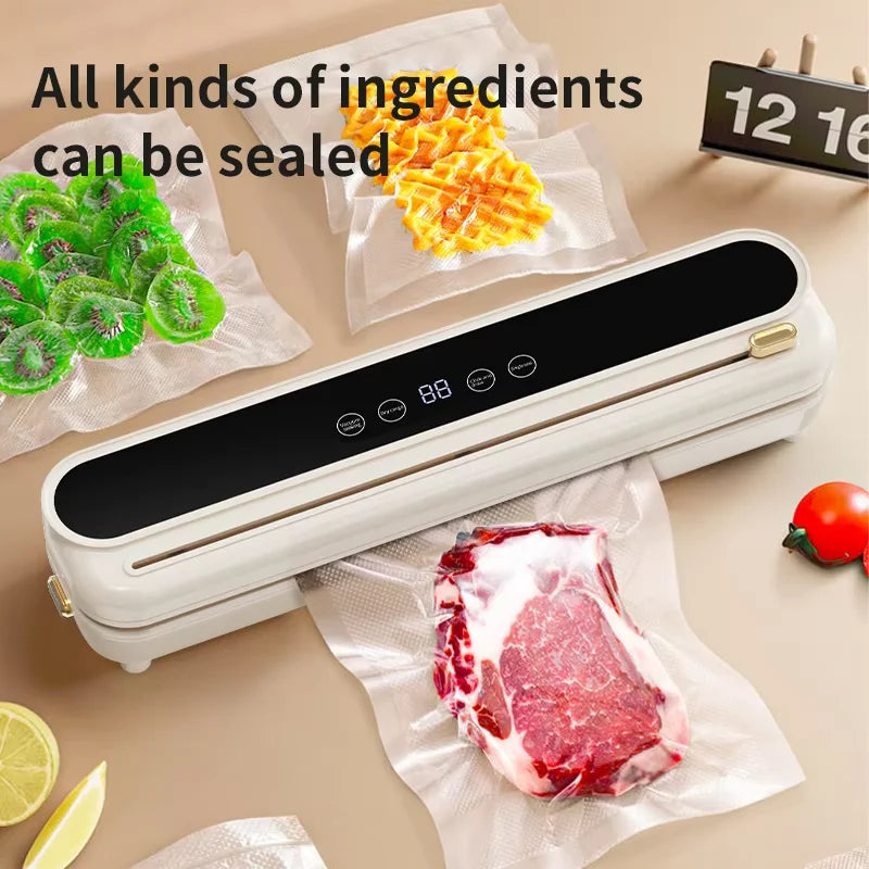 Electric Vacuum Sealer Food Storage Seal Touch Button Dry/Wet Built-in Cutter Kitchen Food Sealing Vacuum packaging machine