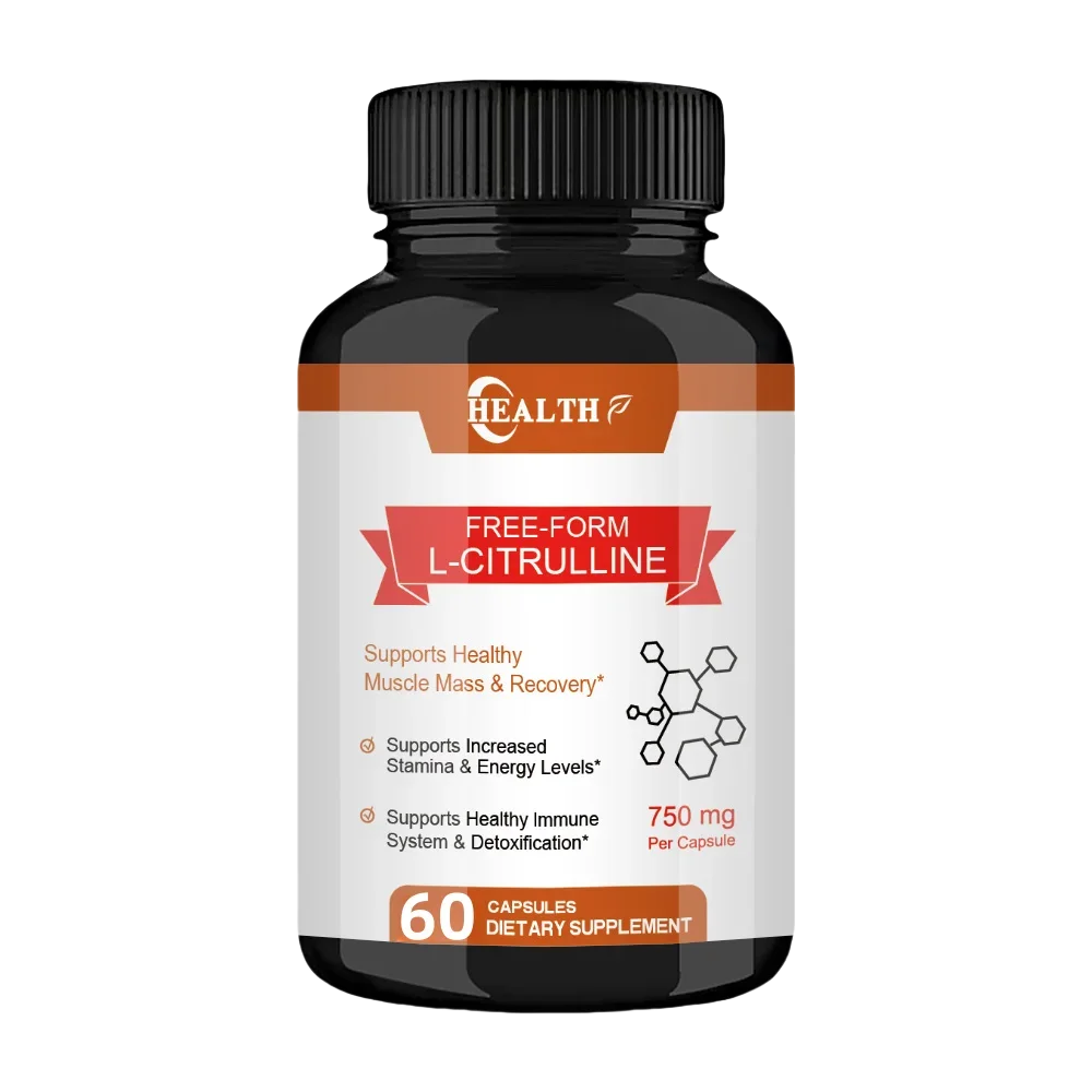 Supplement with L-Citrulline - Healthy Muscle Building, Energy, Strength, Immune System Support -120 Capsules Dietary Supplement