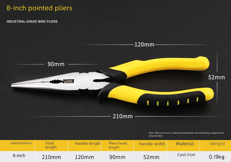 6-inch 8-inch Steel Wire Cutters Sharp Nose Tiger Mouth Design Manual Hardware Tools Tiger Skin Handle
