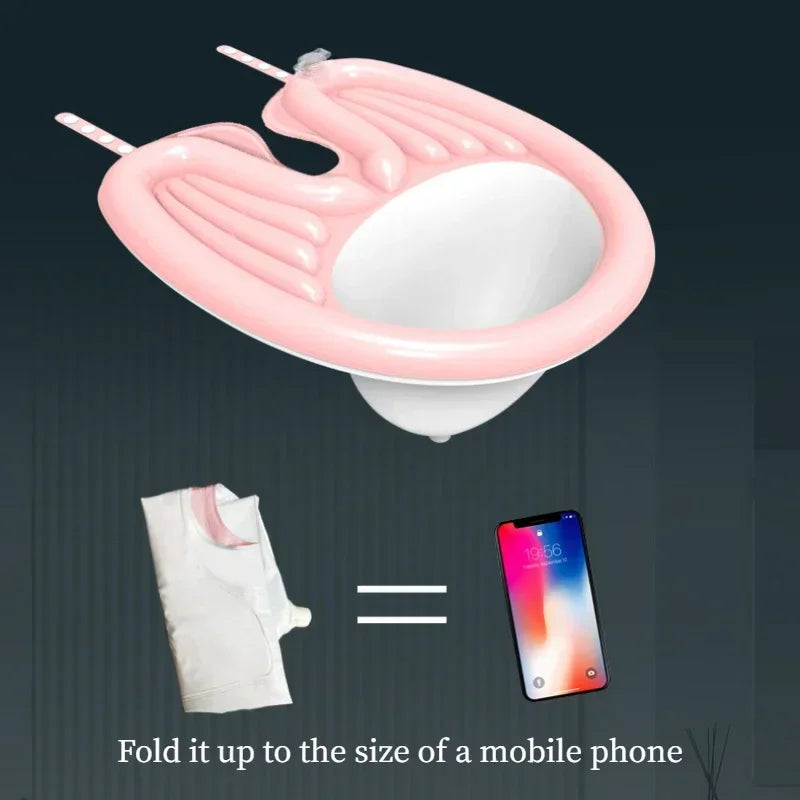 1Set  Inflatable Shampoo Basin PVC Foldable Portable Shampoo Pad Spa Tub Deflate Hair Washing Basin for Pregnant Women Elderly