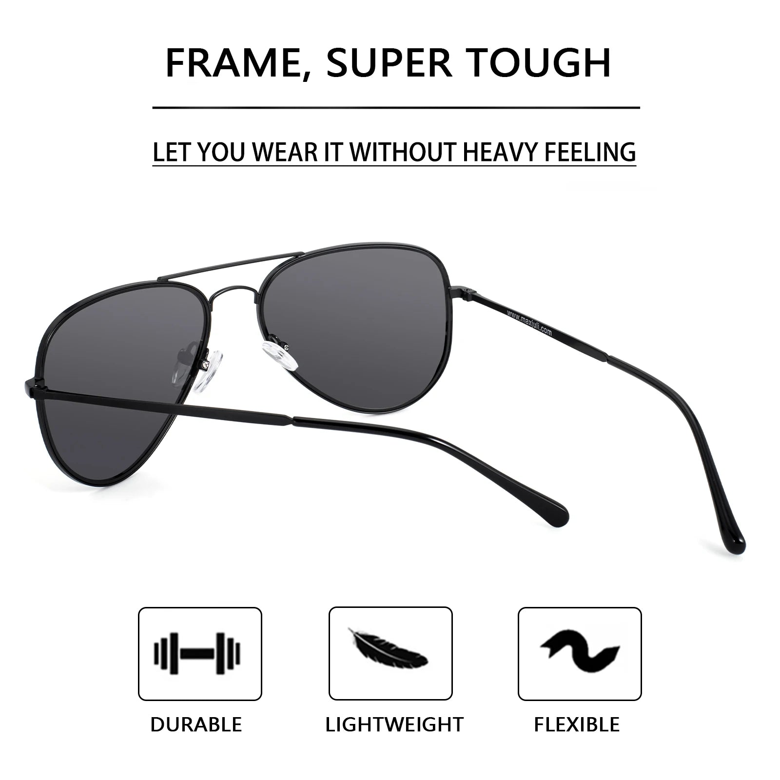 MAXJULI Polarized Sunglasses for Big Heads Men Women 8123