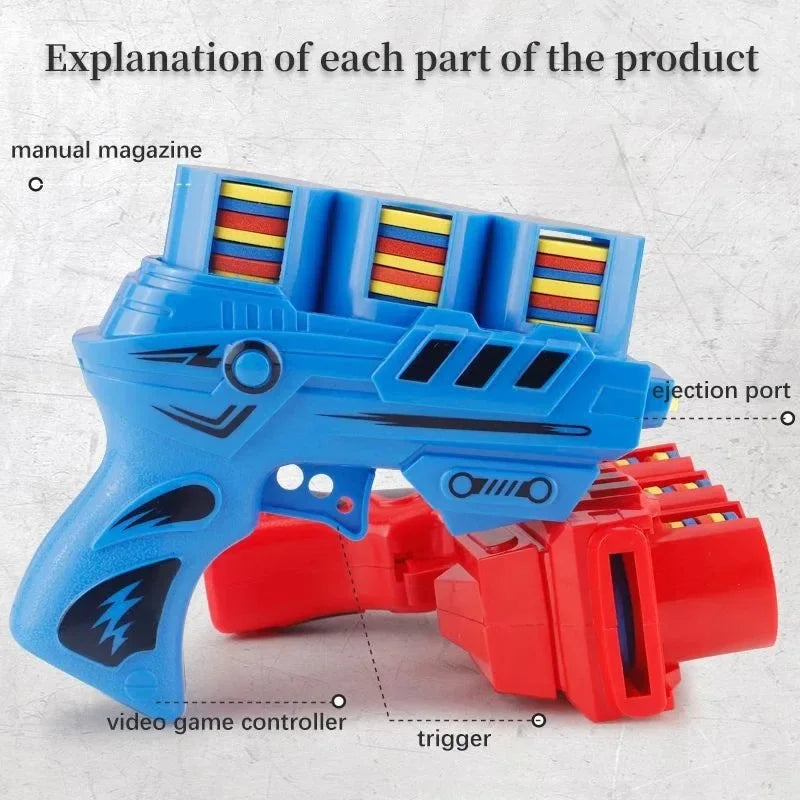 AF Interactive Turnip Gun Cat Toy with 15pcs Reusable Soft Bullets, Pet Hunting Training & Funny Interactive Play Supplies