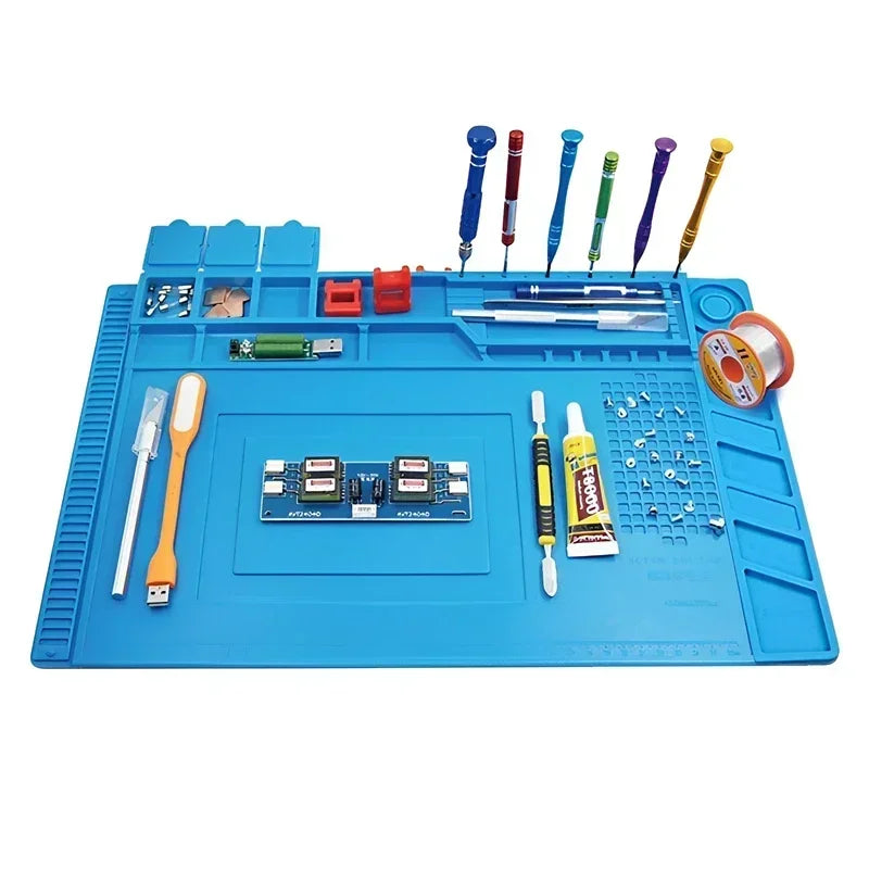 Durable ESD Silicon Soldering Mat Heat-Resistant Work Pad for Hot Air Gun Soldering Iron Station Repair Thermal Insulation Pad