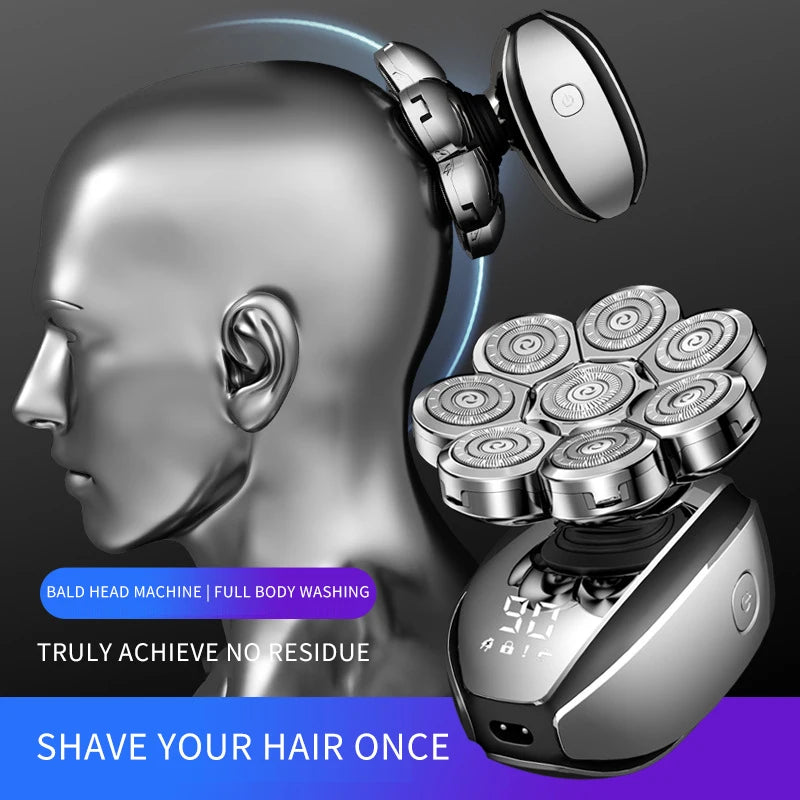6-in-1 Grooming Kits Electric Shaver 7-D Facial Body Electric Razor For Men Hair Beard Trimmer Bald Head Shaving Machine USB