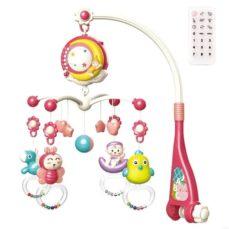Hanging Rotating Rattles Music Box Musical Crib Mobile for Boy Girl 0-24 Month