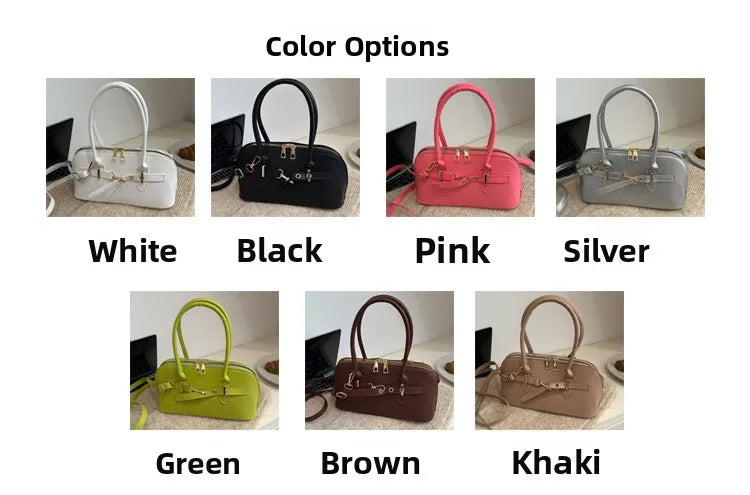 Modern  Shaped Women's Handbag Crossbody Commuter Bag Fashionable Retro Bowling Bag Soft Handle Polyester