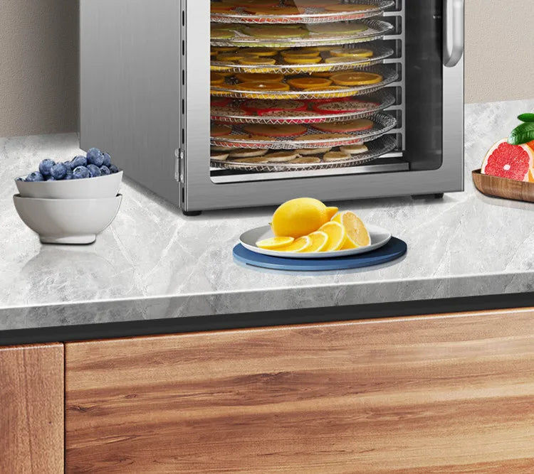 10/12/16 Tier Rotary Food Dehydrator Smart Commercial & Home Dryer for Fruit, Veg, Meat, Snacks, Herbs