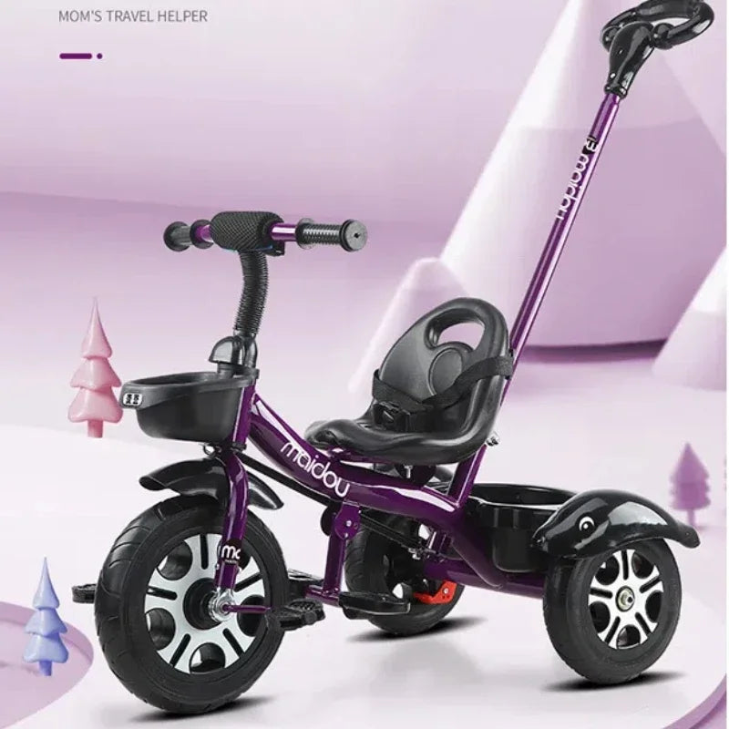 Multifunctional Three Wheeled Baby Balance Bike Lightweight Children Bicycle Hand Push Stroller for Baby Outdoor Riding Use