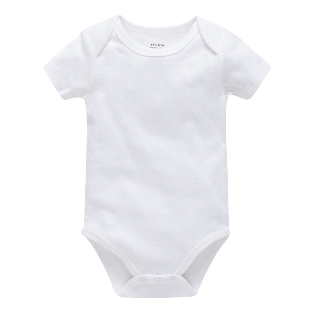 2025 Solid White Baby Clothes Short Sleeve Cotton Baby Girls Boys Bodysuit Newborn body bebe 0-24 months Infant Jumpsuit