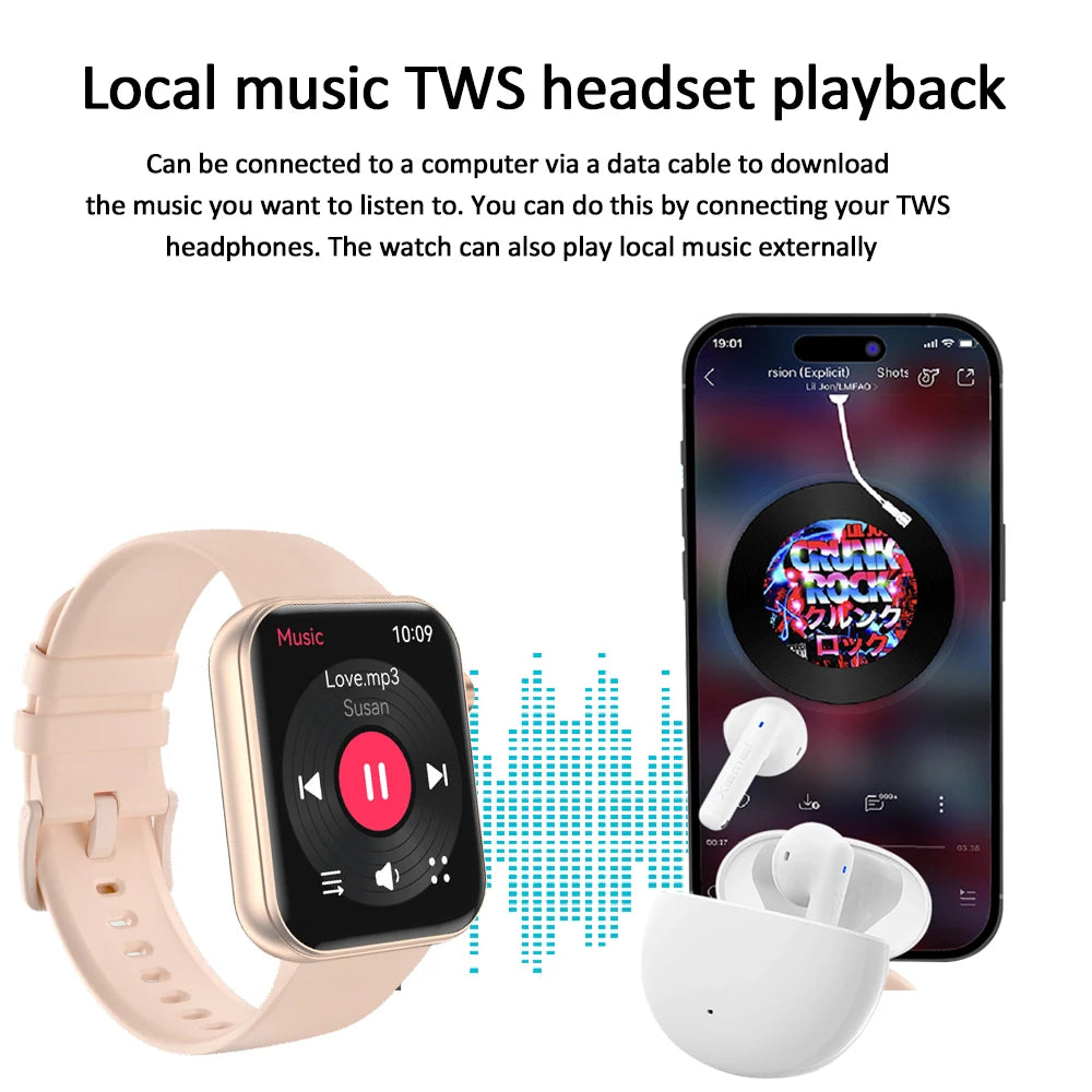 2025 New Smart Watch Women Men HD Camera Record Video Heart Rate 512MB Memory Music Sport Waterproof Bluetooth Call Smartwatch