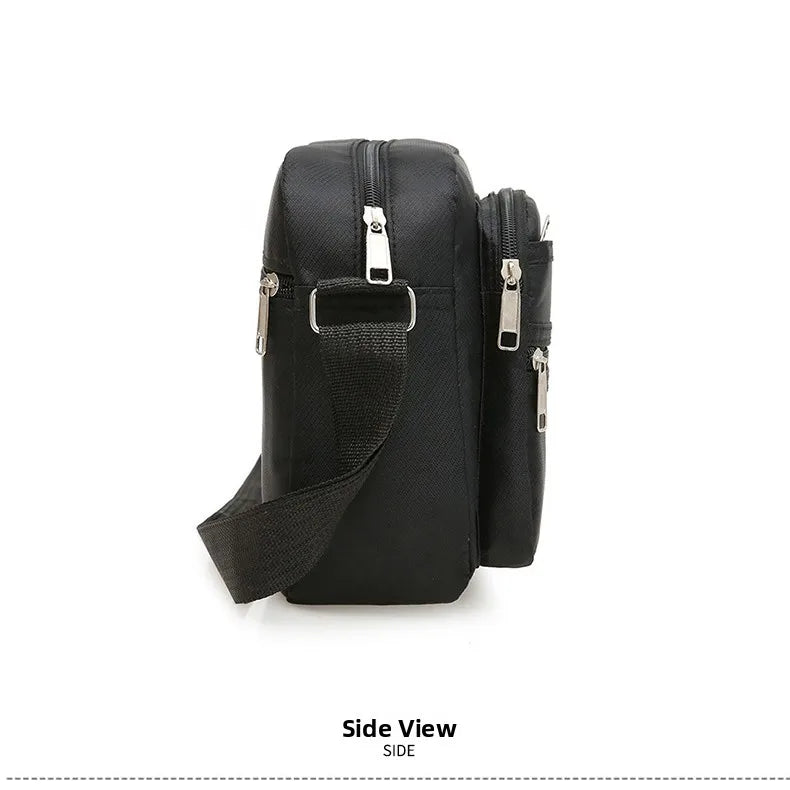 Casual Unisex Crossbody Bag Large Capacity Multi-layer Business Handling Bag Soft Nylon Material Zipper Closure Leisure Trave...