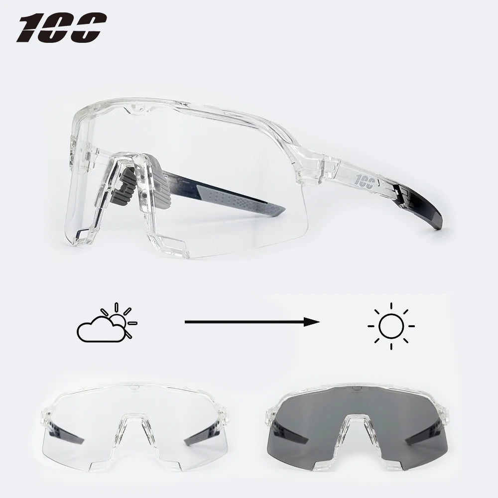 100 Photochromic Riding Cycling Sunglasses Mtb Cycling Glasses Goggles Bicycle Mountain Bike Men Women Sport Protection Glasses