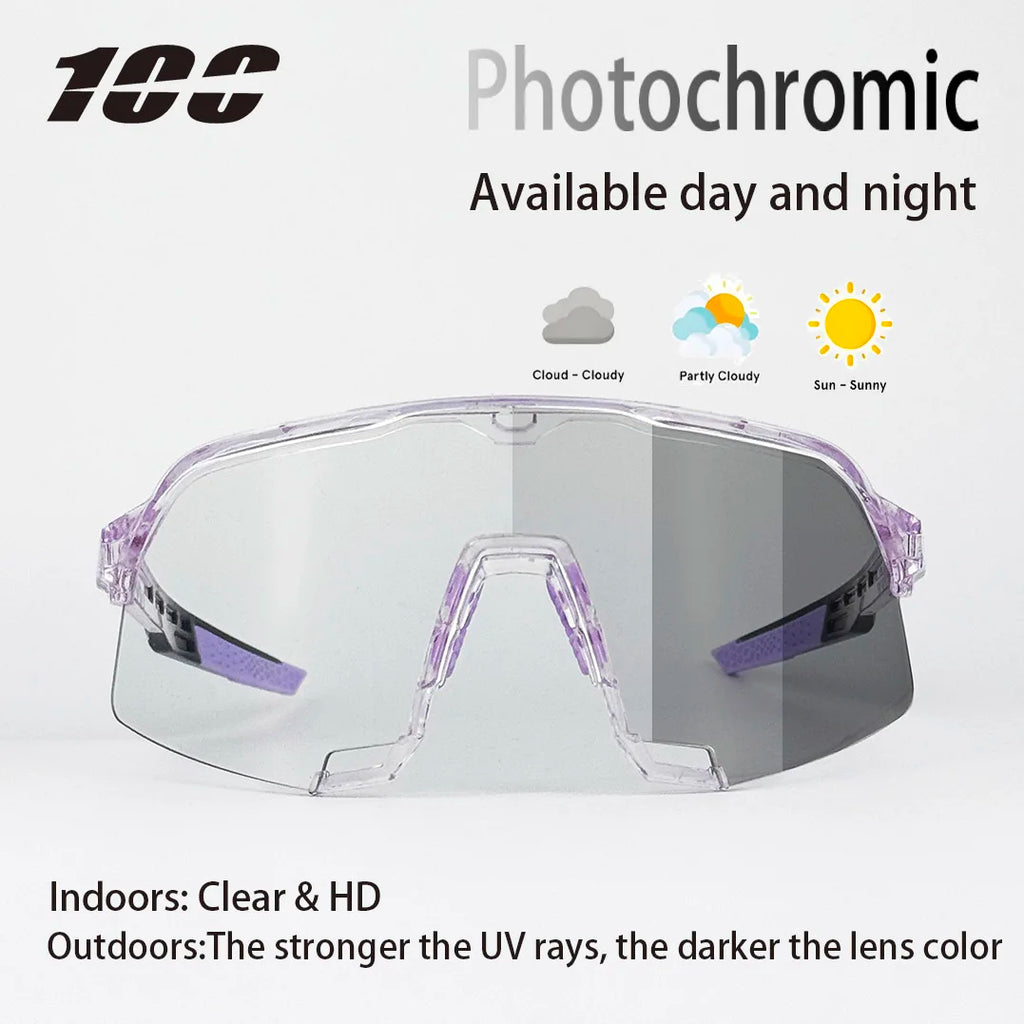 100 Photochromic Riding Cycling Sunglasses Mtb Cycling Glasses Goggles Bicycle Mountain Bike Men Women Sport Protection Glasses