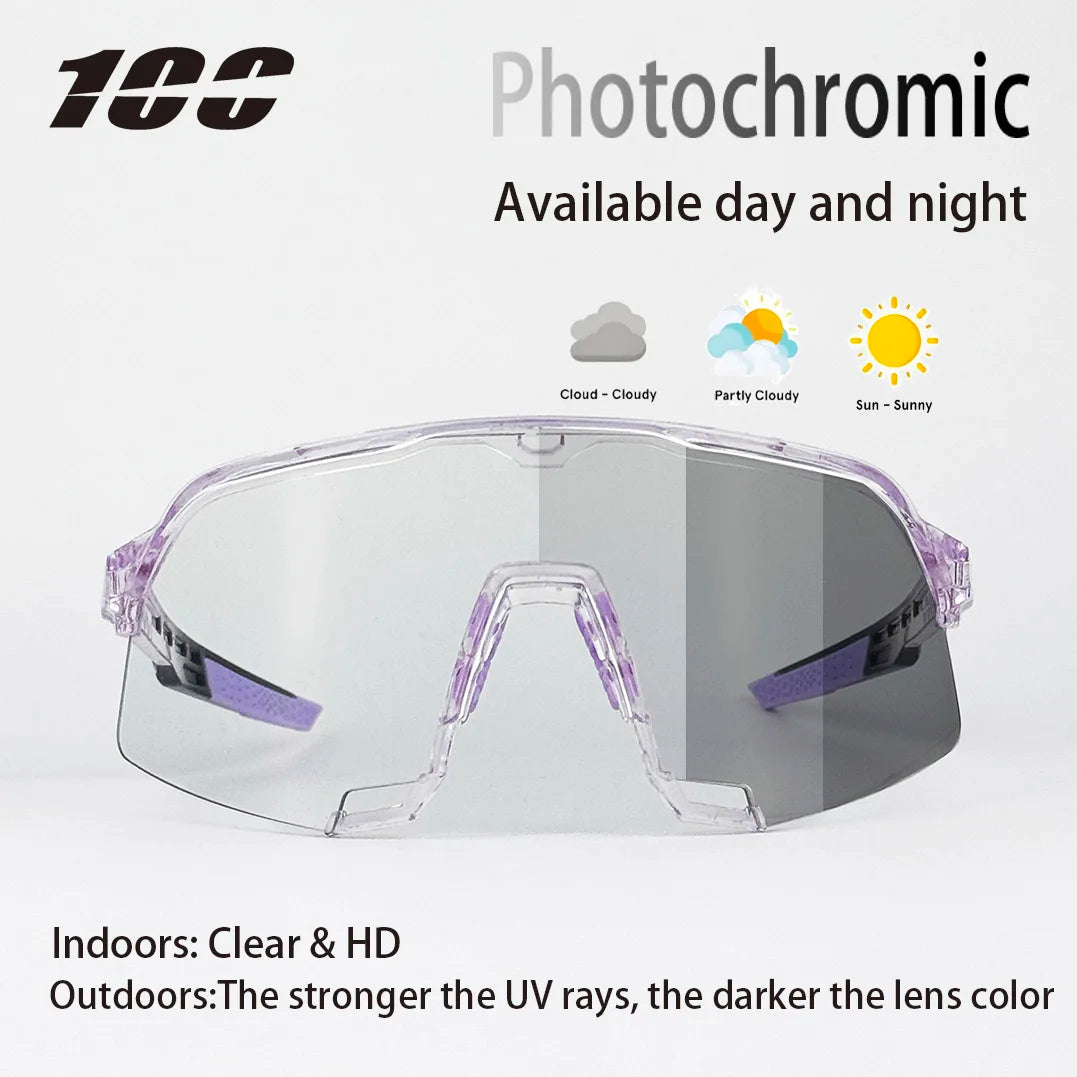 100 Photochromic Riding Cycling Sunglasses Mtb Cycling Glasses Goggles Bicycle Mountain Bike Men Women Sport Protection Glasses