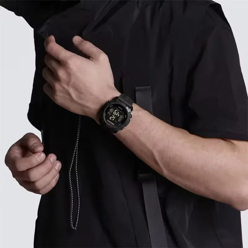 NAVIFORCE NF7104 Men's LCD Digital Leisure Date and Week Alarm Clock Waterproof Silicone Strap Electronic Premium Watch