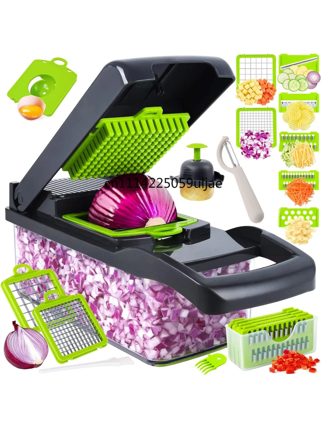 16-in-1 Professional Kitchen Slicer with Cleaver Blade, Multi-Function Food Chopper for Potatoes, Tomatoes, and Vegetables
