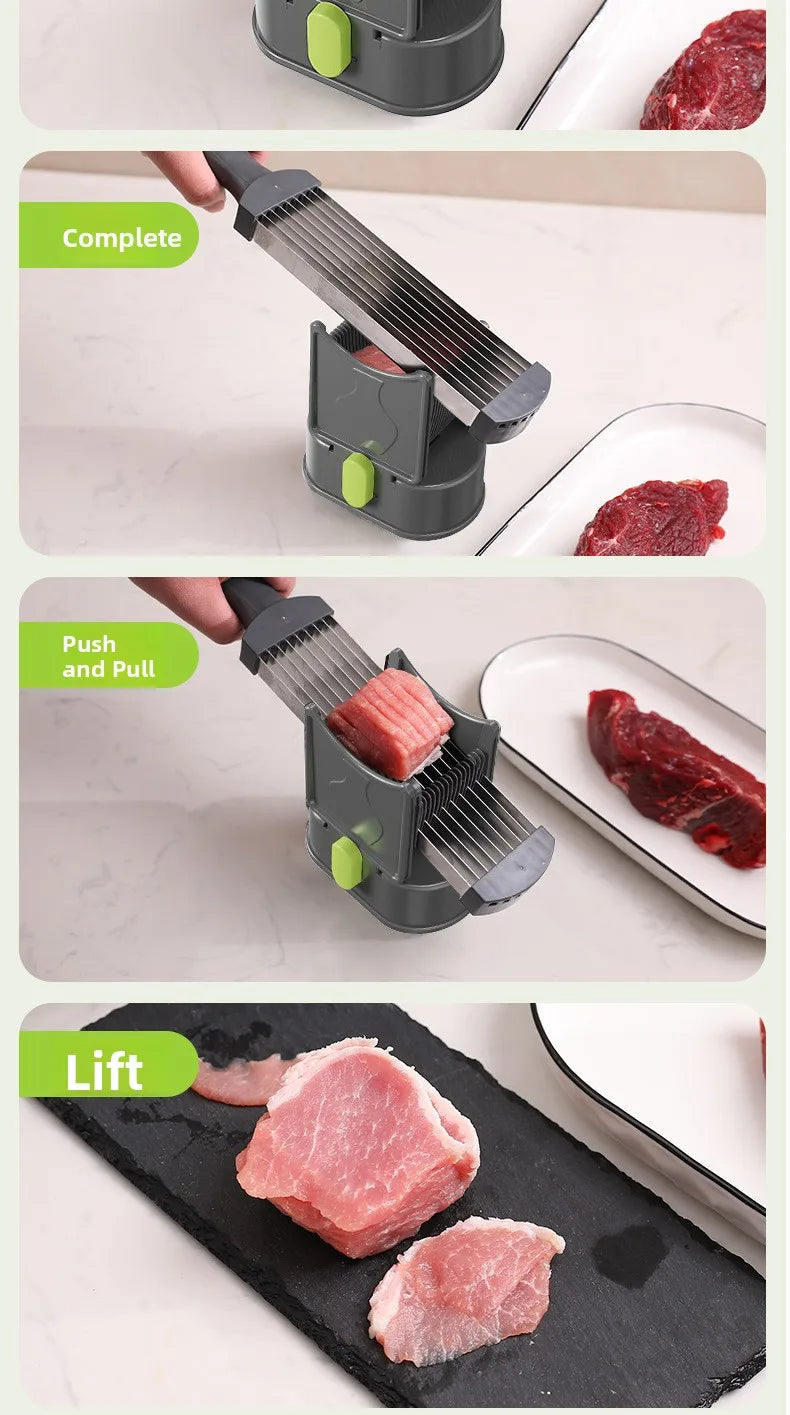 Stainless Steel Multifunctional Cutter for Home Kitchen Slices Thin Meat Diced  Meat Strips Kitchen Meat Cutting Tool