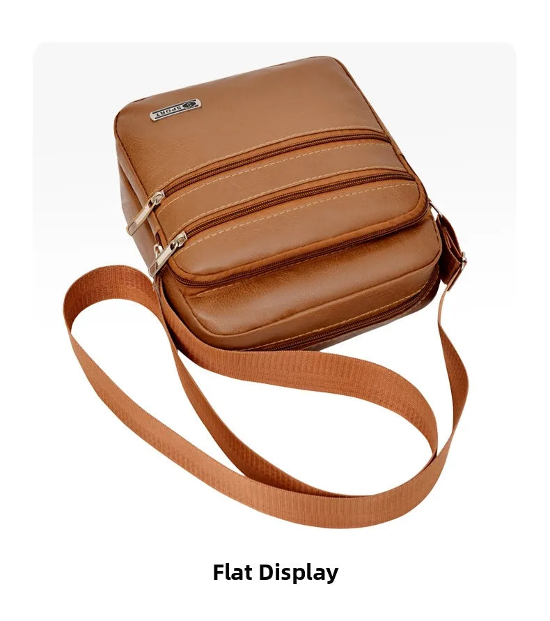 Simplified Soft Leather Crossbody Bag Fashionable Single Shoulder Bag Men's New Model Outdoor Travel Large Capacity Backpack