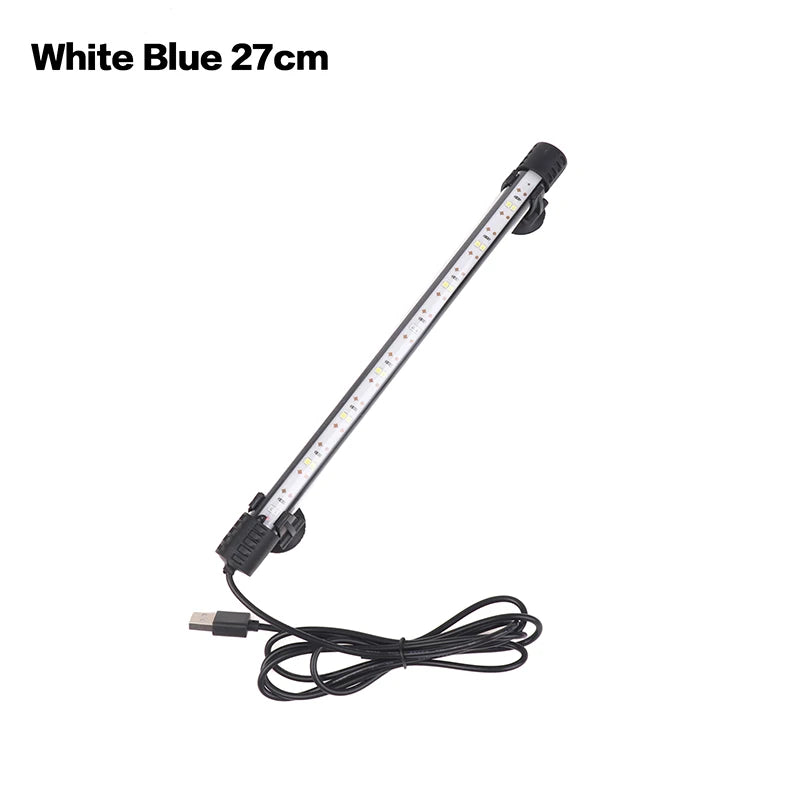 Fish Tank Light Underwater Lighting Submersible Lamp Plant Grow Lamp 110V 17-47CM USB Plug Aquarium Light LED Waterproof