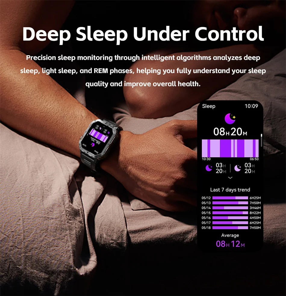 2025 New Smart Watch Men 1000mAh Ultra Large Battery 3ATM Professional Waterproof 2.01" HD Display Outdoor GPS Sports Smartwatch
