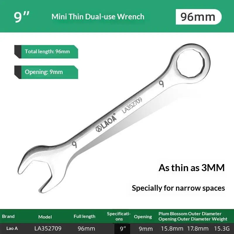 1/8/10Pcs Mini Thin Stainless Steel Double Open-end Wrench 5-11mm Dual-purpose Wrench For Repair Hand Tool Accessory