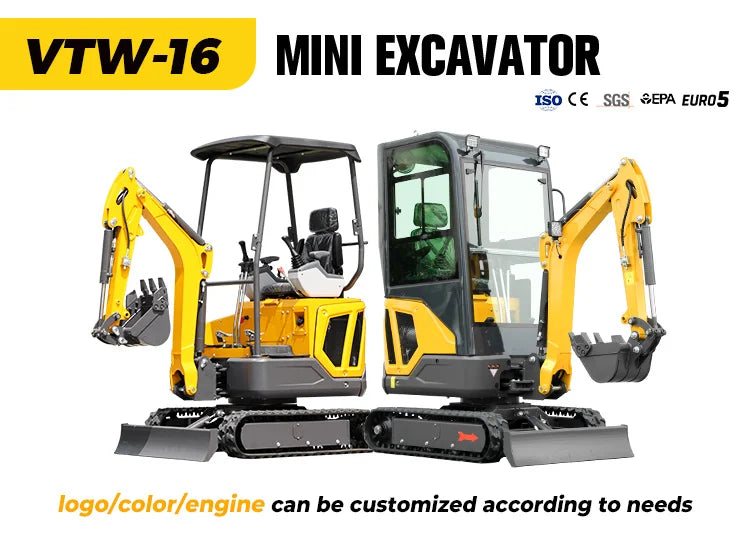 Best selling 1 ton 1.2 ton 1.6 ton 2 ton mini excavator multi functional hydraulic crawler customizable  gardening applications