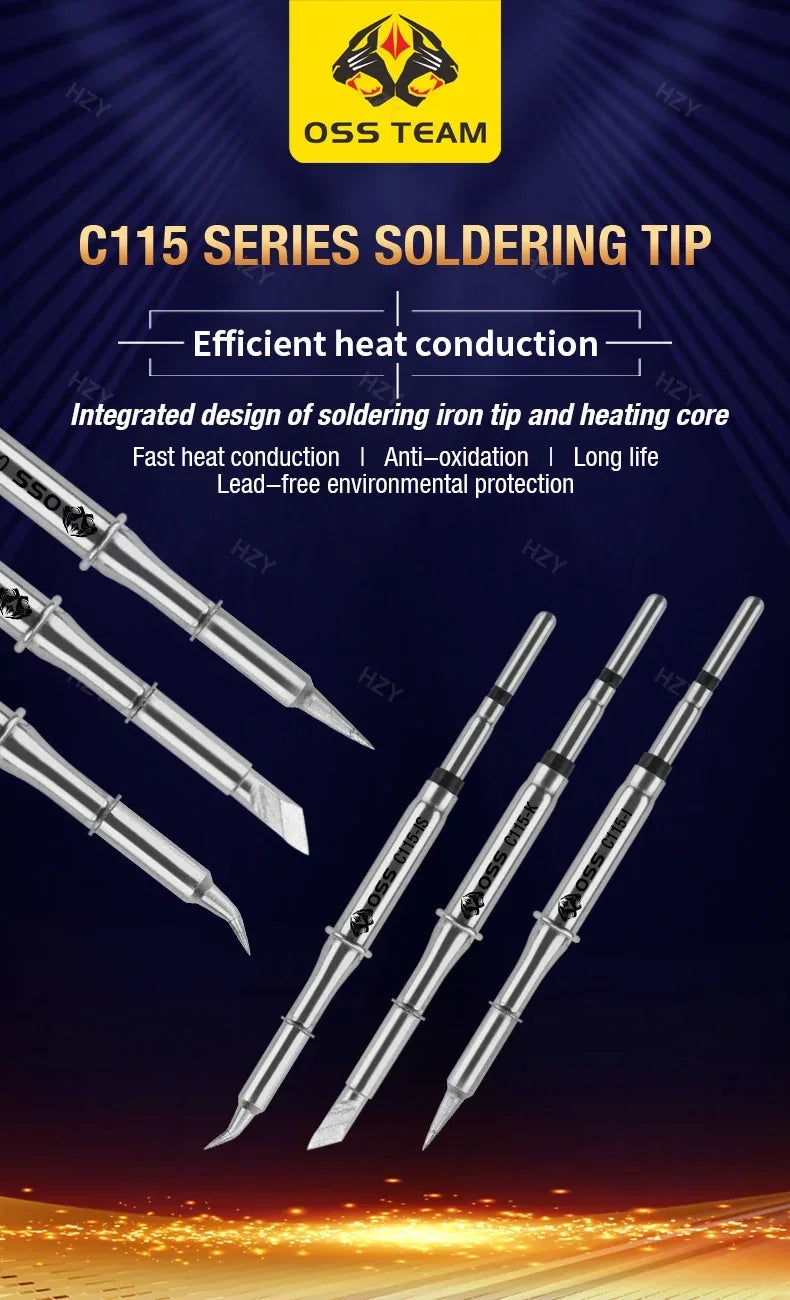OSS C115 C210 T245 Tips Universal C245 C210 C115 Soldering Iron Tip Compatible SUGUN Maant GVM OSS Soldering Station Handle