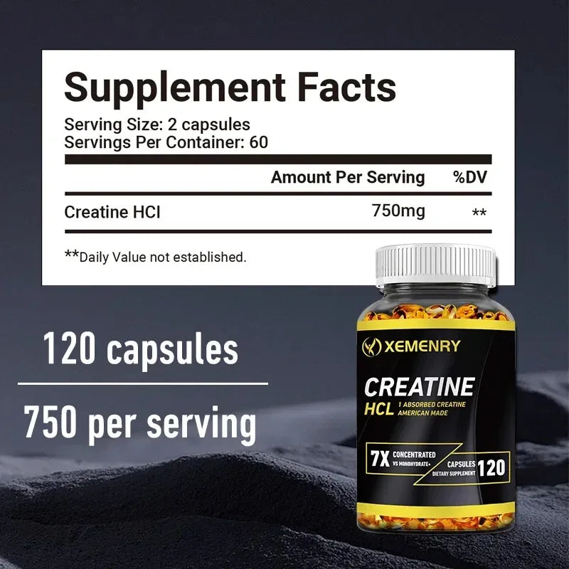 Creatine HCl - Muscle,Cognitive,and Cellular Energy Support,Boosts Energy, Endurance, Improves Athletic Performance