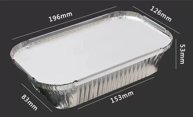 100 Pieces of Barbecue Tin Foil Special Packaging Box Aluminum Foil Lunch Box Home Takeaway Air Fryer Disposable Tin Foil Bowl