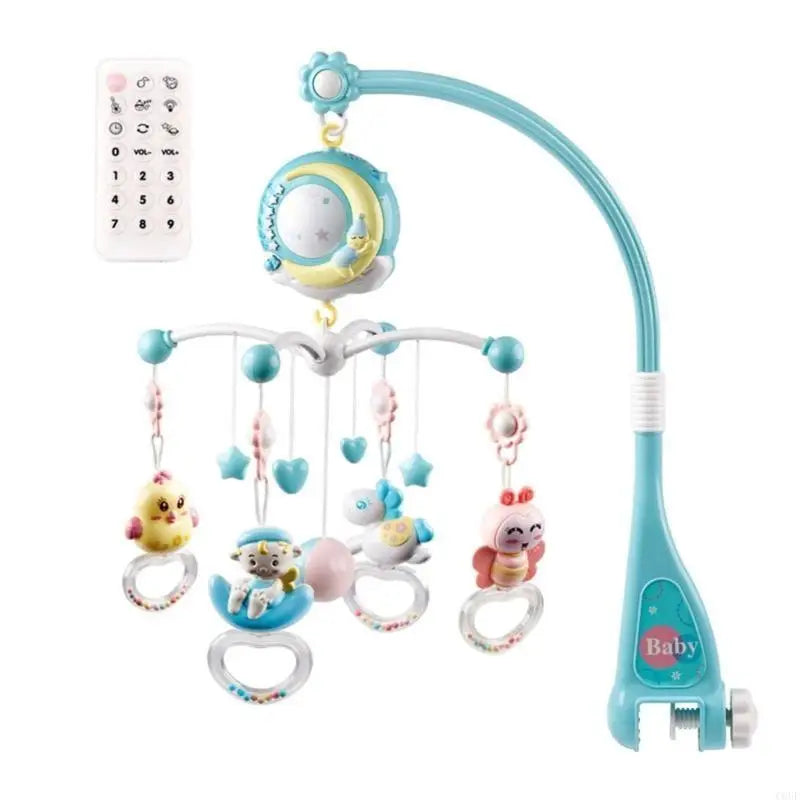 Hanging Rotating Rattles Music Box Musical Crib Mobile for Boy Girl 0-24 Month