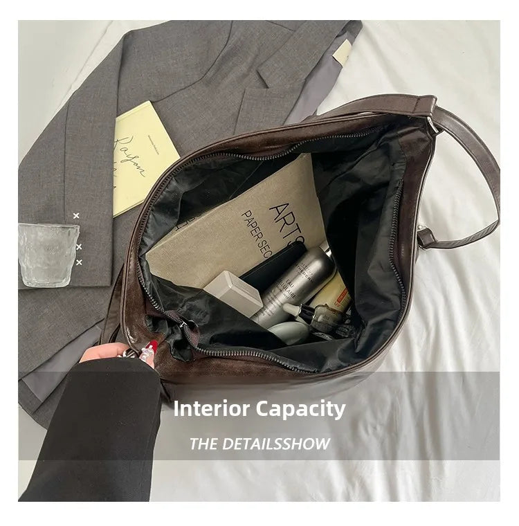 Retro Three-Use Large Capacity Commuter Tote Bag 2025 New Style Single Shoulder Backpack Crossbody Bag for Work Leisure