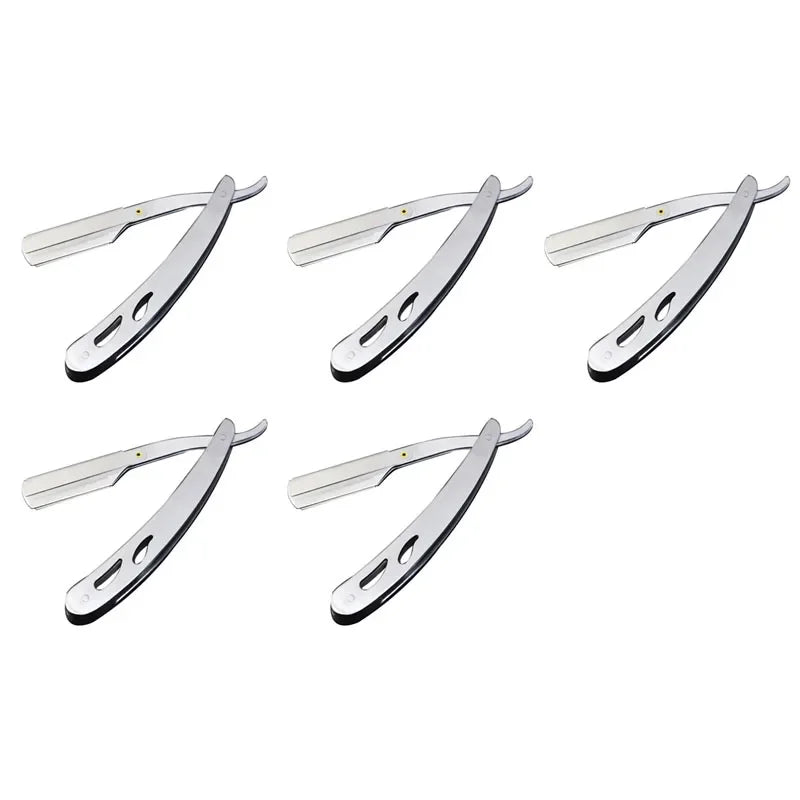 1/3/5pcs Professional Manual Shaver Straight Edge Stainless Steel Barber Razor Men Folding Shaving Shave Beard Cutter With Blade