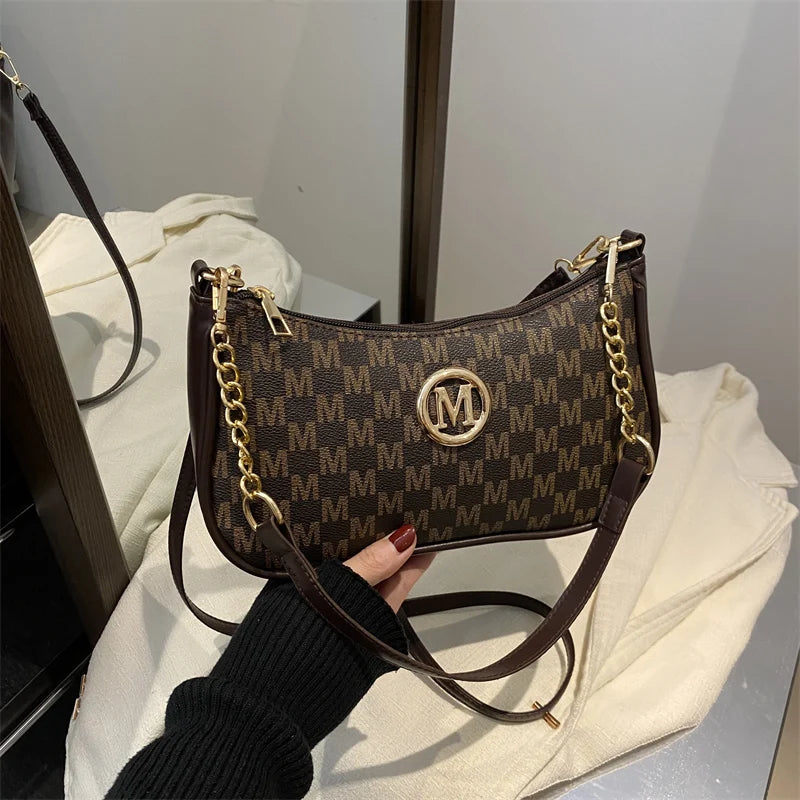 Vintage Floral Print Underarm Bag Women's Crossbody Shoulder Bag Casual Versatile Small Bag Popular Female Fashion Design