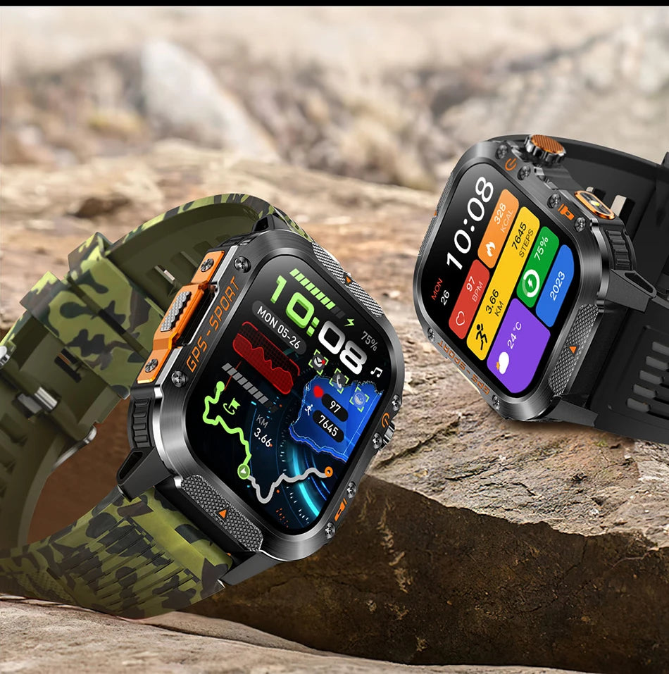 2025 New Dual-Frequency Satellite GPS Sports Smart Watch Compass Barometer Bluetooth Call 10ATM Waterproof Swim Smart Bracelet